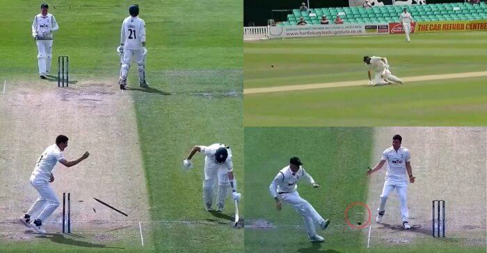 WATCH: Adam Finch gets run-out in a chaotic and comical manner during a County Championship Division Two match