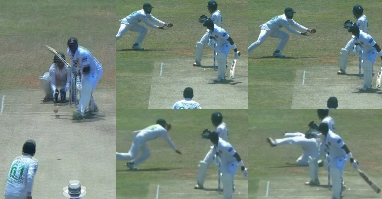 WATCH: Babar Azam plucks a one-handed screamer to dismiss Angelo Mathews in Galle Test
