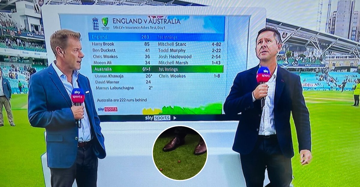 Ashes 2023 [WATCH]: Ricky Ponting left fuming after being pelted by grapes from English fans during live coverage
