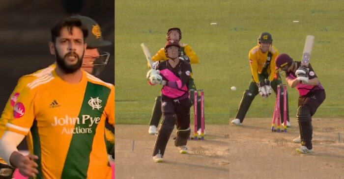 WATCH: Imad Wasim bowls a double wicket maiden in T20 Blast 2023 quarter-final against Somerset