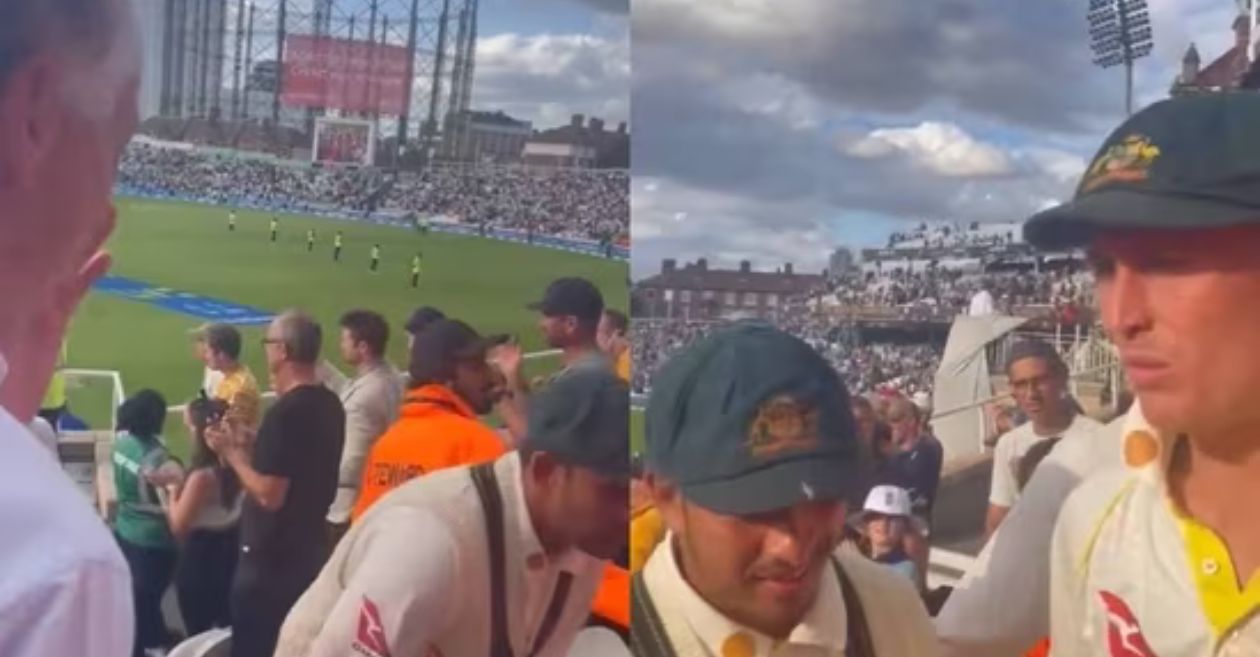 Ashes 2023 [WATCH]: Marnus Labuschagne and Usman Khawaja engage in fierce conversation with a fan at the Oval