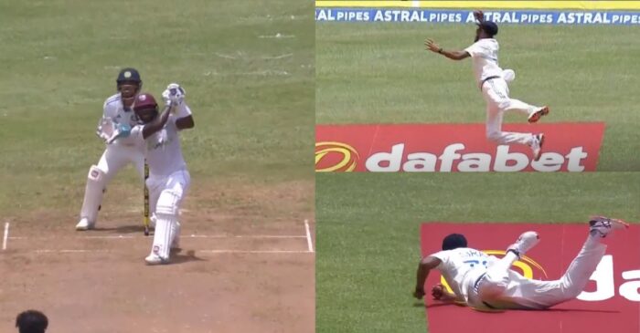 WI vs IND [WATCH]: Mohammed Siraj takes a ‘Superman-Esque’ catch to dismiss Jermaine Blackwood in 1st Test