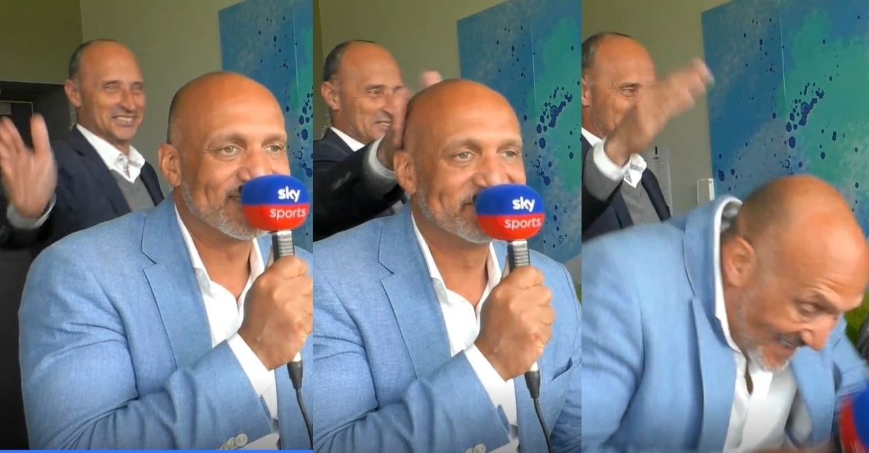 Ashes 2023 [WATCH]: Nasser Hussain playfully slaps Mark Butcher’s head in the commentary box