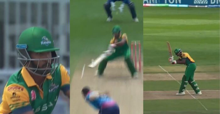 WATCH: Vriitya Aravind showcases shades of Helicopter shot and 360-degree style in GT20 Canada 2023
