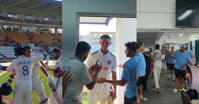 WI vs IND [WATCH]: Standing ovations and thunderous claps greet Yashasvi Jaiswal in the Indian dressing room following his debut century