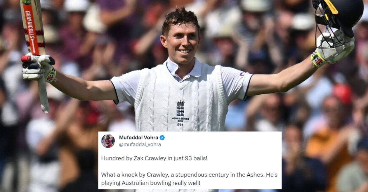 Ashes 2023: Twitter erupts as Zak Crawley lights up Old Trafford with a brilliant century
