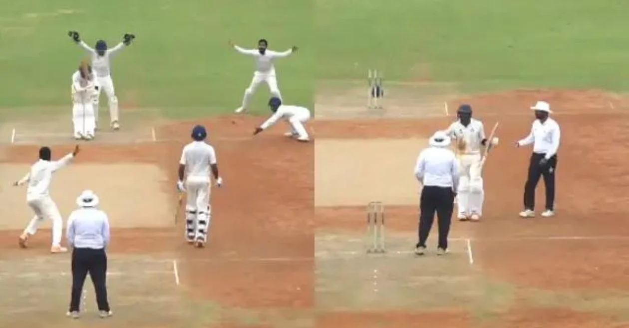 WATCH: Baba Aparajith fumes at on-field umpires following controversial LBW decision in a club match