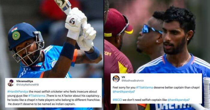 WI vs IND 2023: ‘Chapri’ and ‘Selfish’ trends as Hardik Pandya hits a six to leave Tilak Varma stranded on 49 in 3rd T20I