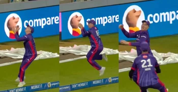 WATCH: Harry Brook showcases sensational acrobatic footwork on the boundary line to dismiss Jonny Bairstow – The Hundred 2023