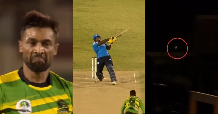 WATCH: Roshon Primus’ massive six during CPL 2023 tournament opener leaves Mohammad Amir stunned