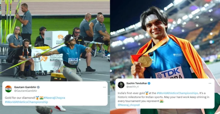 ‘Our diamond’: Cricket fraternity lauds Neeraj Chopra for becoming the first Indian to clinch gold at World Athletics Championship
