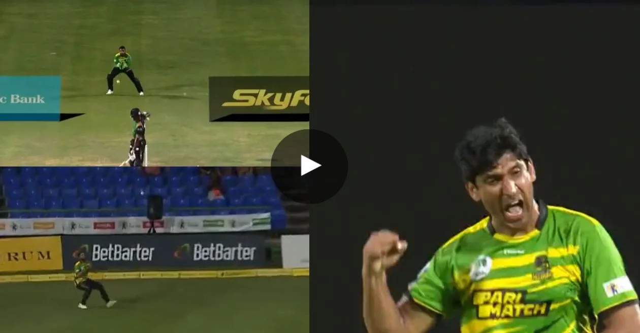 WATCH Pakistans Salman Irshad ignites CPL 2023 with a spectacular triple-wicket over Caribbean Premier League Cricket Times