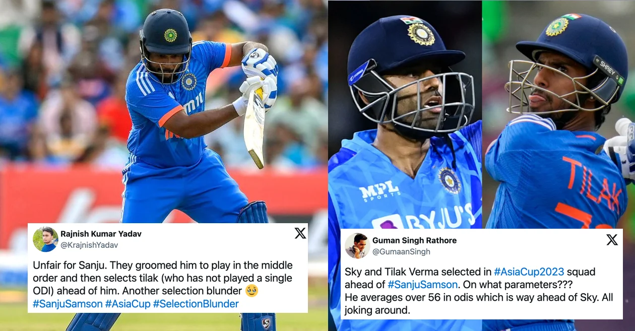 Asia Cup 2023: Netizens react to Sanju Samson’s exclusion and Suryakumar Yadav, Tilak Varma’s inclusion in India’s 17-man ODI squad