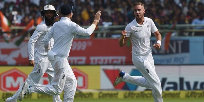 Stuart Broad against India in Visakhapatnam, 2016