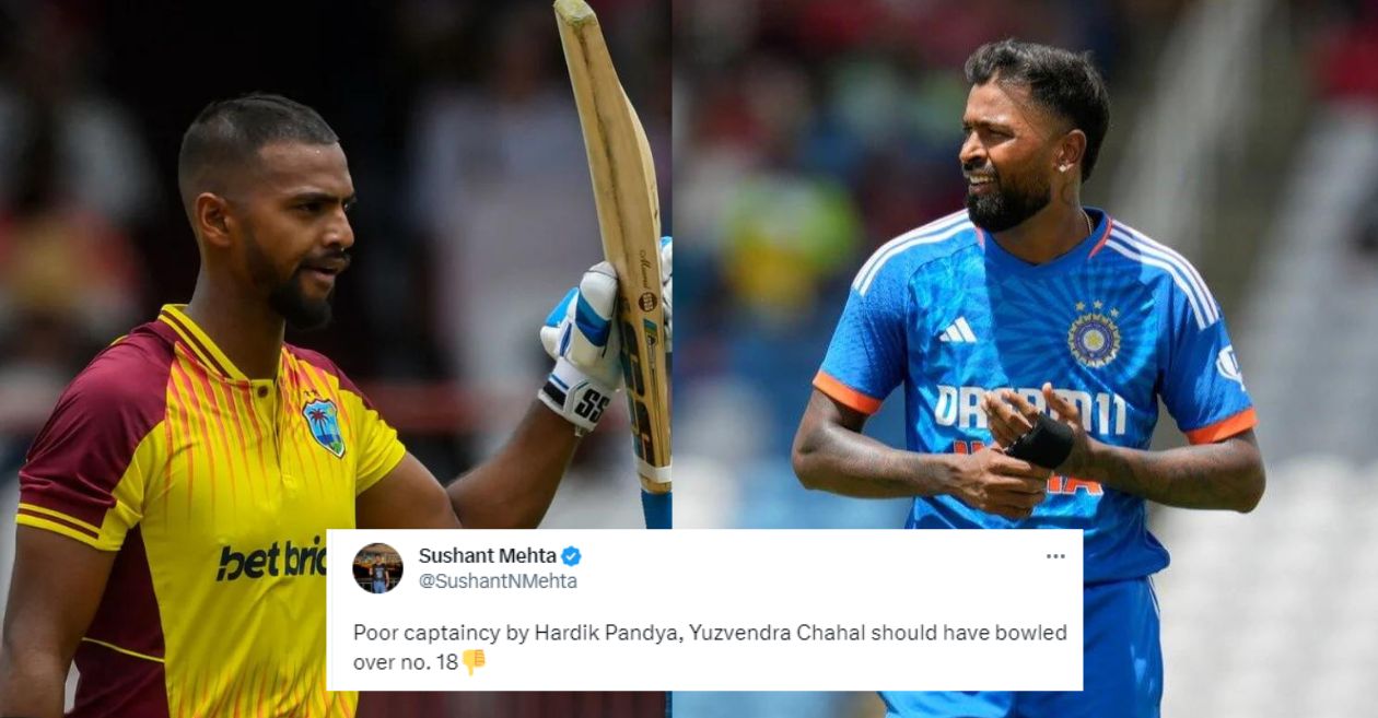 Twitter lashes out at Hardik Pandya as India suffers a narrow defeat in the 2nd T20I against West Indies