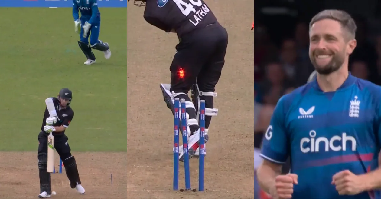 WATCH: Chris Woakes cleans up Tom Latham with an absolute jaffa in the 3rd ODI – ENG vs NZ 2023