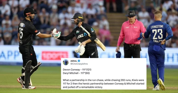 Twitter Reactions: Centuries from Devon Conway and Daryl Mitchell lead New Zealand to a comfortable win in the first ODI against England