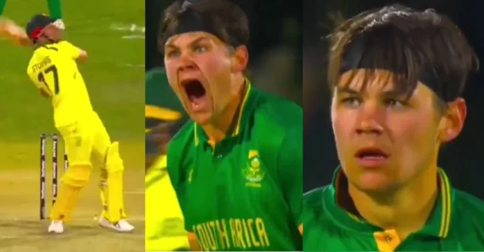 WATCH: Gerald Coetzee’s fired up celebration after dismissing Marcus Stoinis with a deadly bouncer in 1st ODI – SA vs AUS 2023