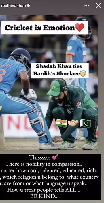 Hina Khan Instagram story