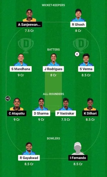 IN-W vs SL-W Dream11 Team for todays match - Asian Games 2023 final