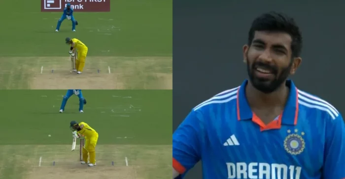 IND vs AUS 2023 [WATCH]: Jasprit Bumrah cleans up Glenn Maxwell with a toe-crushing yorker during third ODI in Rajkot