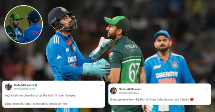 Netizens laud KL Rahul after he checks upon injured Agha Salman during India-Pakistan clash in Super 4s of Asia Cup 2023