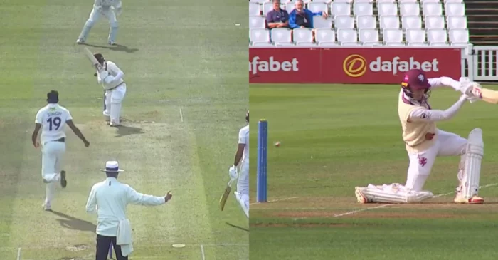 WATCH: Batter gets hit-wicket by broken bat but still given not-out