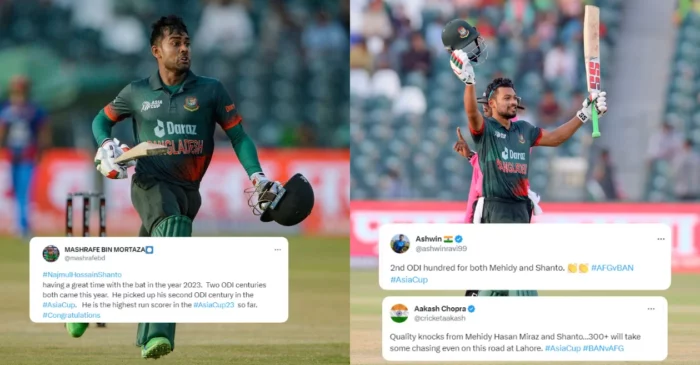 Asia Cup 2023: Fans erupt as Mehidy Hasan Miraz and Najmul Hossain Shanto hammer brilliant tons during Bangladesh vs Afghanistan clash