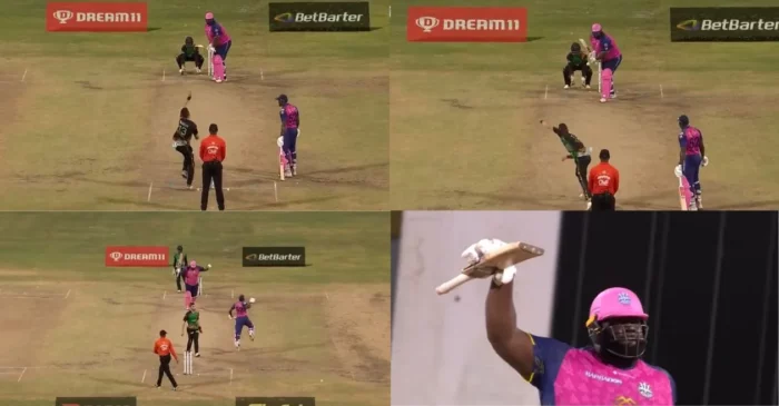 WATCH: Rahkeem Cornwall unleashes an explosive 45-ball century in CPL 2023; marks it with a stylish bat-drop celebration