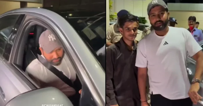 WATCH: Rohit Sharma spotted clicking selfie with fans and policemen after his return from Sri Lanka