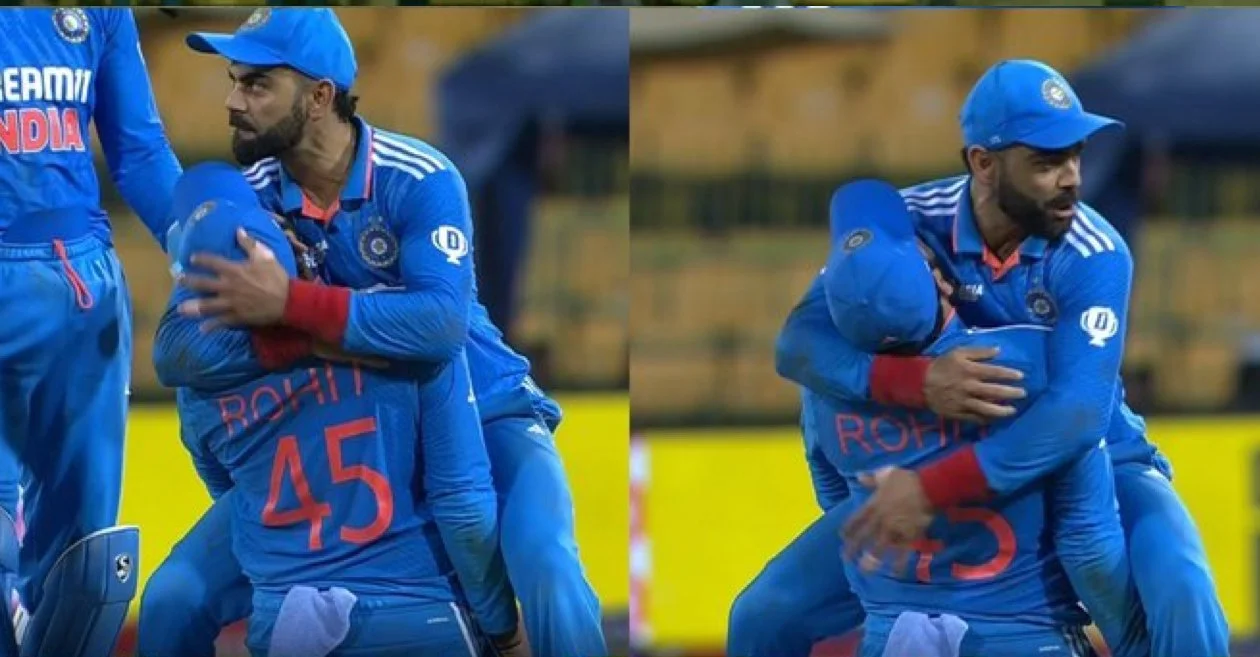 Bromance on Display Video of Virat Kohlis heartwarming hug for Rohit Sharma during IND vs SL Asia Cup 2023 match goes viral Cricket Times