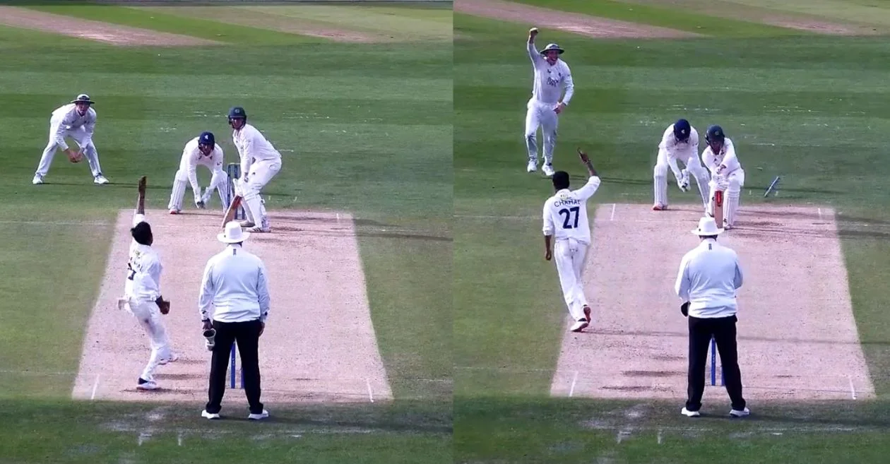 WATCH: Yuzvendra Chahal dislodges stumps with an outstanding delivery on his County championship debut for Kent