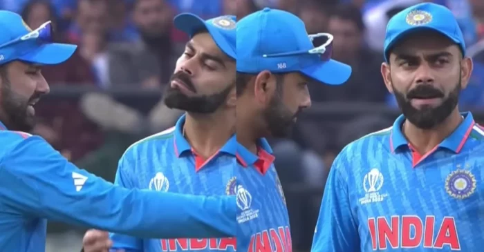 World Cup 2023 [WATCH]: Rohit Sharma and Virat Kohli indulge in an animated chat during IND vs NZ clash
