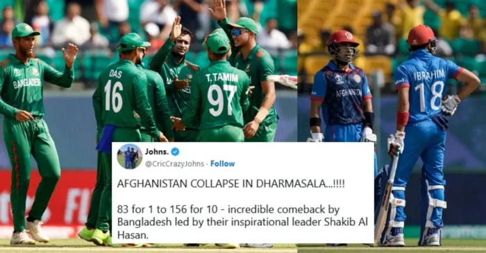 From 112/2 to 156: Fans react to Afghanistan’s sudden collapse against Bangladesh in ODI World Cup 2023
