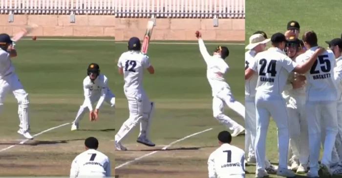 WATCH: Cameron Bancroft takes a screamer to dismiss Will Sutherland in Victoria vs Western Australia game at Sheffield Shield 2023-24