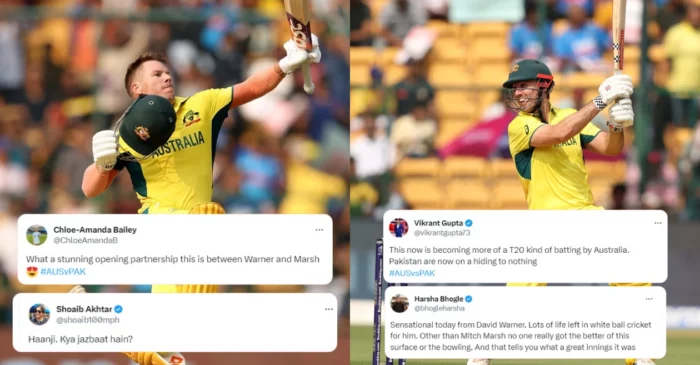 World Cup 2023: Twitter goes wild after David Warner and Mitchell Marsh’s tons power Australia to a massive total against Pakistan