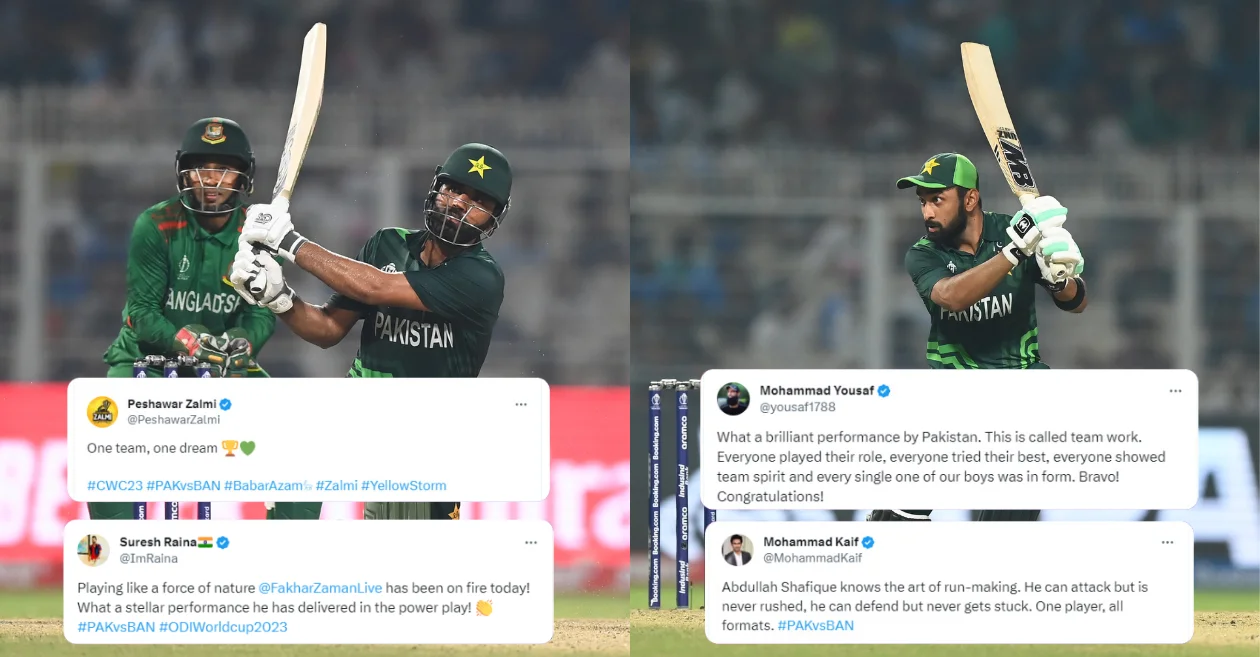 Twitter reactions: Fakhar Zaman, Abdullah Shafique power Pakistan to clinical win over Bangladesh – ODI World Cup 2023
