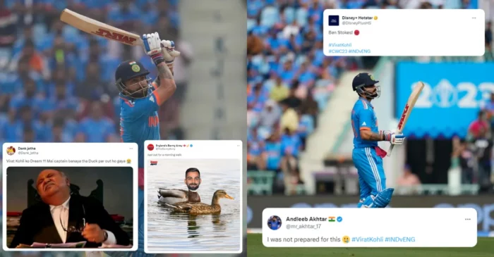 ODI World Cup 2023: Fans come up with mixed reactions after Virat Kohli departs for a 9-ball duck against England in Lucknow