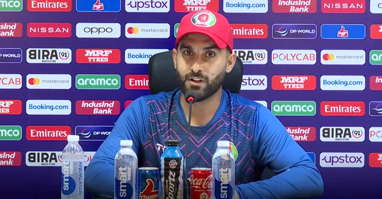 Hashmatullah Shahidi during pre-match press conference, World Cup 2023
