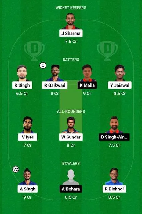 IND vs NEP - Dream11 Dream11 Team for today's match 