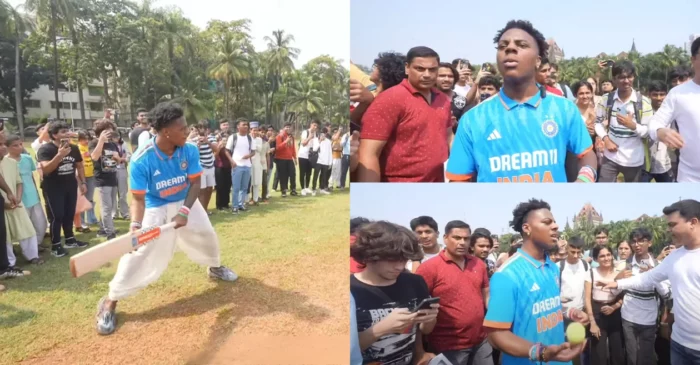 World Cup 2023 [WATCH]: Famous Youtuber IShowSpeed plays cricket wearing dhoti and Virat Kohli jersey upon arrival in India