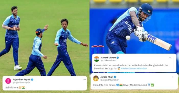Twitter reactions: Sai Kishore, Tilak Varma shine as India thrash Bangladesh to qualify for Asian Games 2023 final