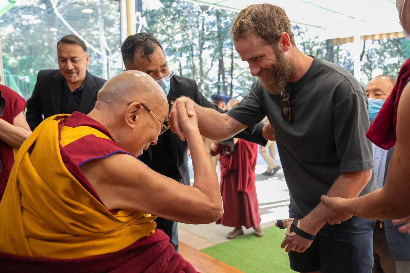 Kane Williamson with the Dalai Lama