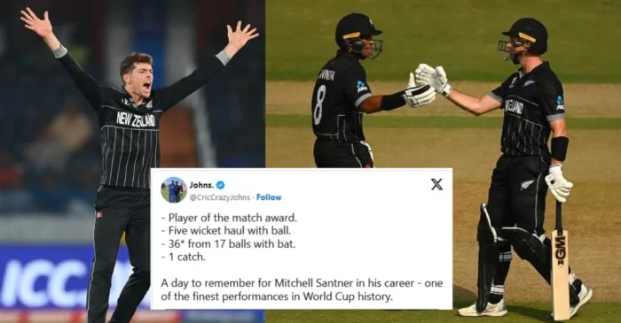 CWC 2023 [Twitter reactions]: Mitchell Santner, batters sizzle as New Zealand thrash the Netherlands