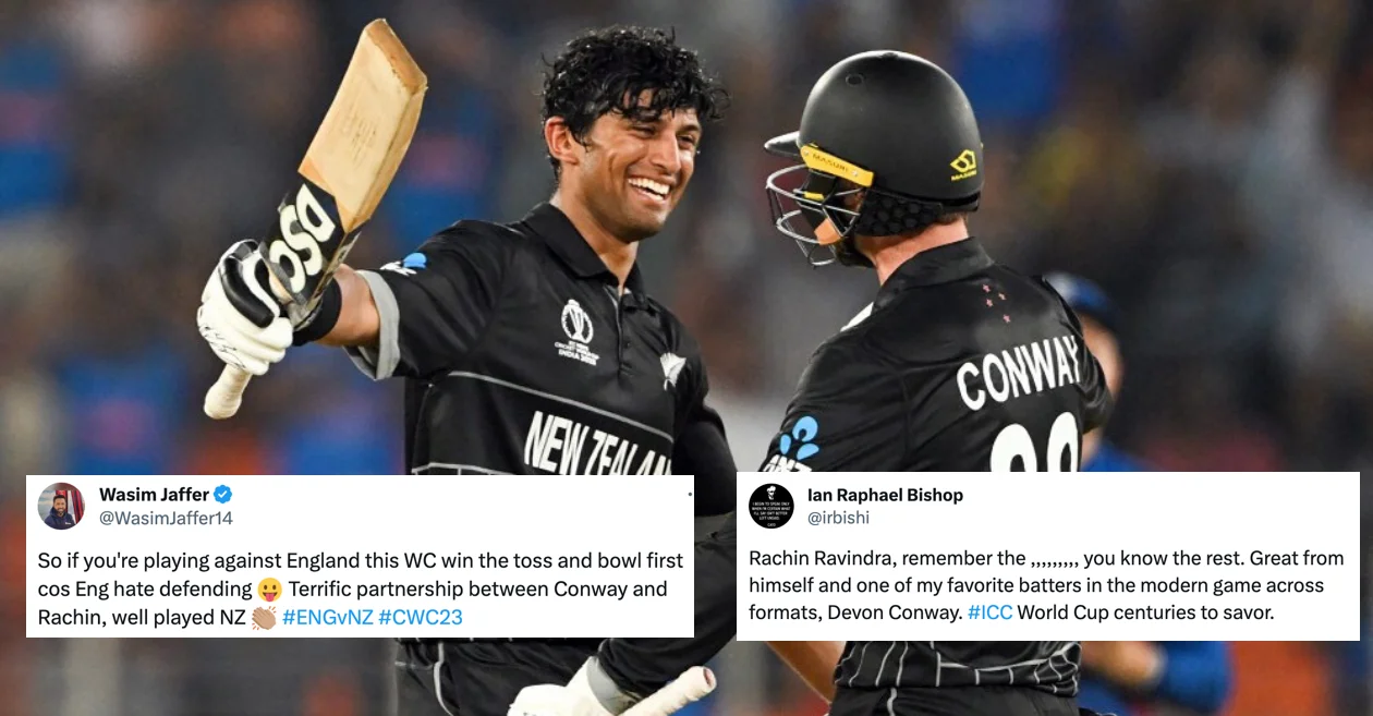 ODI World Cup 2023: Twitter erupts as New Zealand’s Devon Conway and Rachin Ravindra hammer defending champions England
