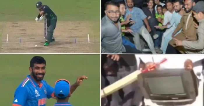 World Cup 2023: Pakistan fans break TV sets and mobiles after seeing their team’s dismal batting performance against India