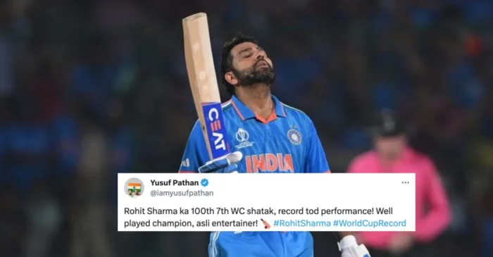CWC 2023: Twitter goes berserk a Rohit Sharma smashes fastest century for India in ODI World Cup history