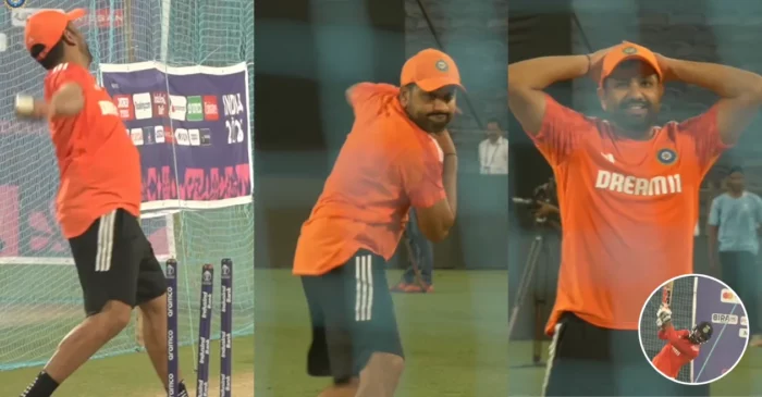 World Cup 2023 [WATCH]: Rohit Sharma bowls off-spin to Ravindra Jadeja in Team India’s net session ahead of Bangladesh clash