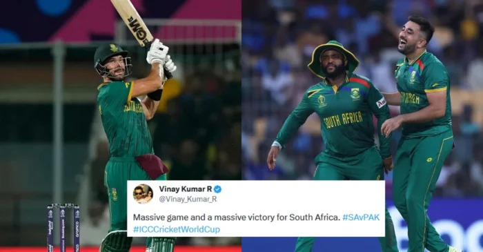 Twitter reactions: Aiden Markram, Tabraiz Shamsi shine as South Africa pip Pakistan in a thriller – World Cup 2023