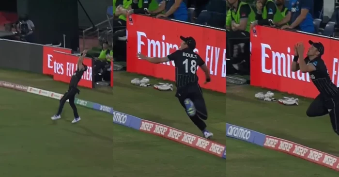 CWC 2023 [WATCH]: Trent Boult takes a brilliant juggling boundary catch to dismiss Bas de Leede during NZ vs NED encounter